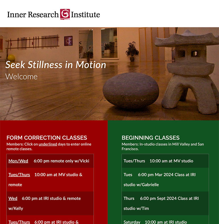 IRI Tai Chi website